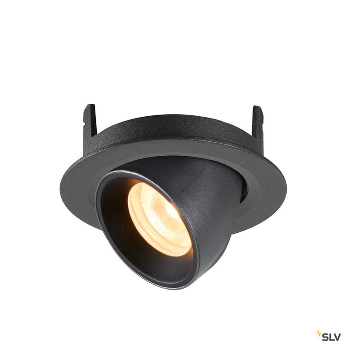 NUMINOS GIMBLE XS, black recessed ceiling light, 3000K 55°