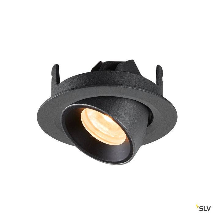 NUMINOS GIMBLE XS, black recessed ceiling light, 3000K 55°