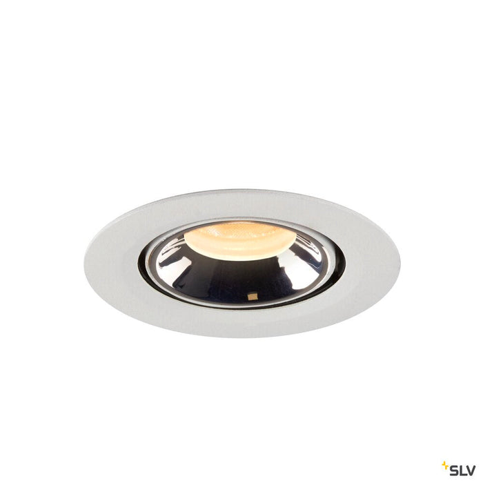 NUMINOS GIMBLE XS, white / chrome recessed ceiling light, 3000K 20°