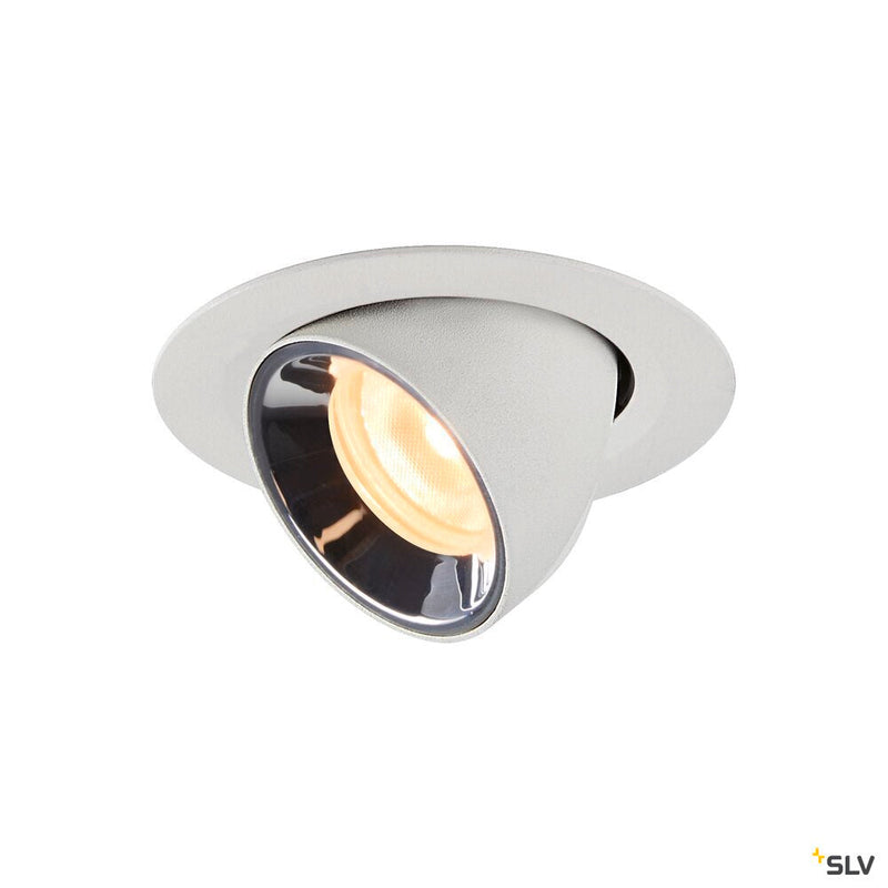 NUMINOS GIMBLE XS, white / chrome recessed ceiling light, 3000K 40°