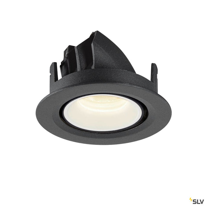 NUMINOS GIMBLE XS, black / white recessed ceiling light, 4000K 20°