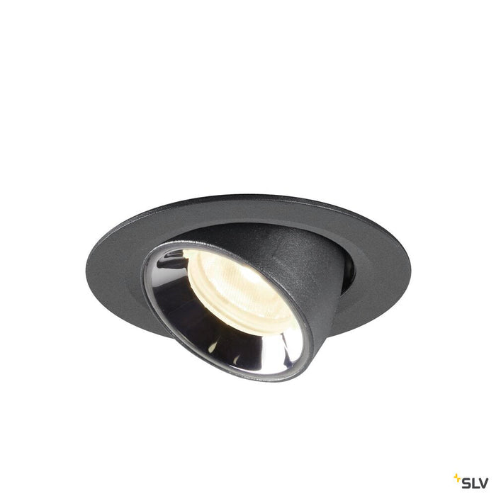 NUMINOS GIMBLE XS, black / chrome recessed ceiling light, 4000K 20°