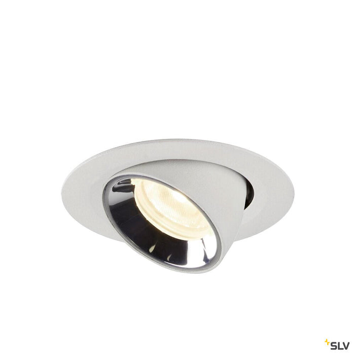 NUMINOS GIMBLE XS, white / chrome recessed ceiling light, 4000K 20°