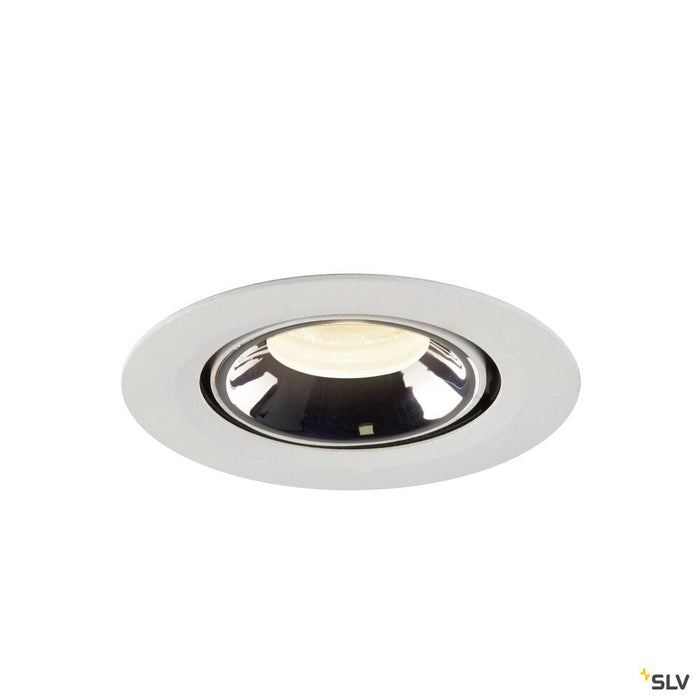 NUMINOS GIMBLE XS, white / chrome recessed ceiling light, 4000K 20°