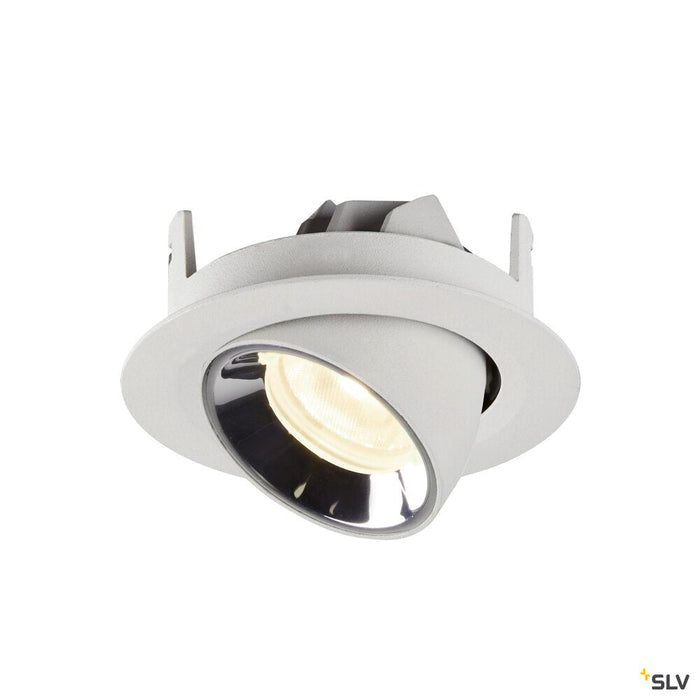 NUMINOS GIMBLE XS, white / chrome recessed ceiling light, 4000K 20°