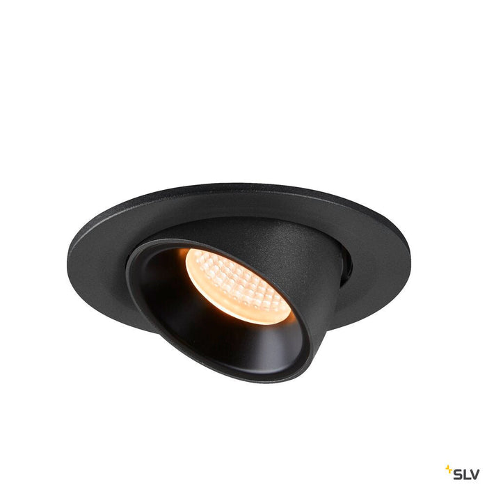 NUMINOS GIMBLE S, black recessed ceiling light, 2700K 20°