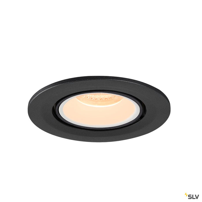 NUMINOS GIMBLE S, black / white recessed ceiling light, 2700K 20°