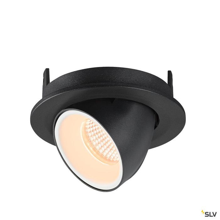 NUMINOS GIMBLE S, black / white recessed ceiling light, 2700K 20°