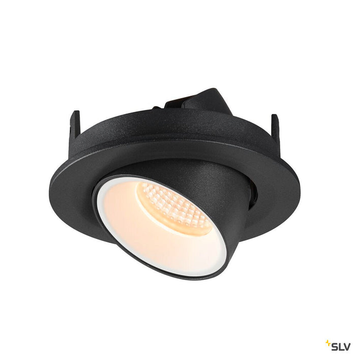 NUMINOS GIMBLE S, black / white recessed ceiling light, 2700K 20°