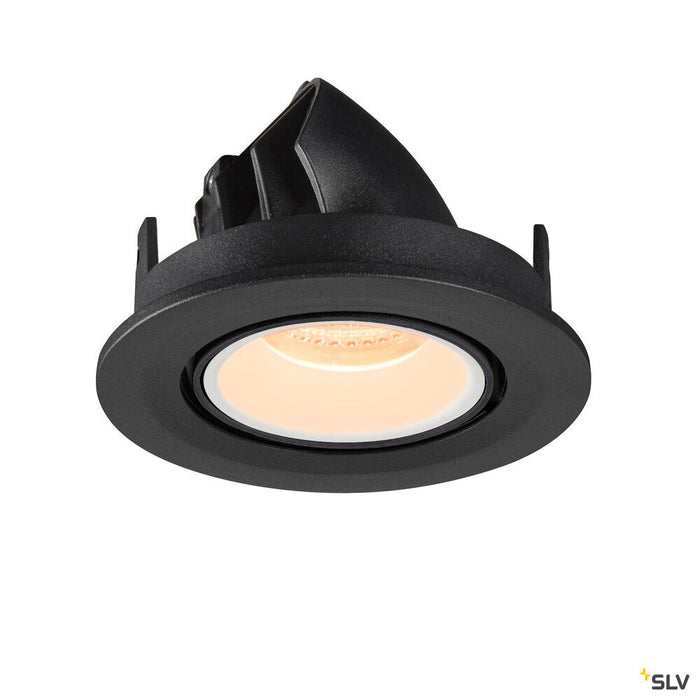 NUMINOS GIMBLE S, black / white recessed ceiling light, 2700K 20°