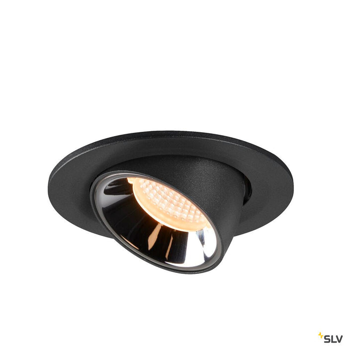 NUMINOS GIMBLE S, black / chrome recessed ceiling light, 2700K 20°