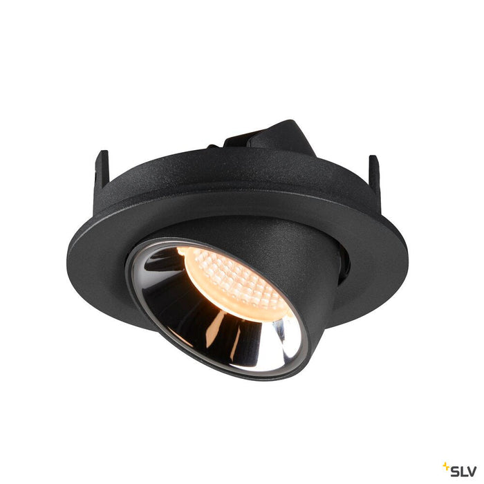 NUMINOS GIMBLE S, black / chrome recessed ceiling light, 2700K 20°