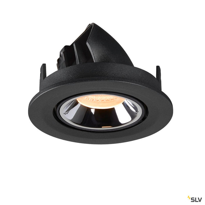 NUMINOS GIMBLE S, black / chrome recessed ceiling light, 2700K 20°