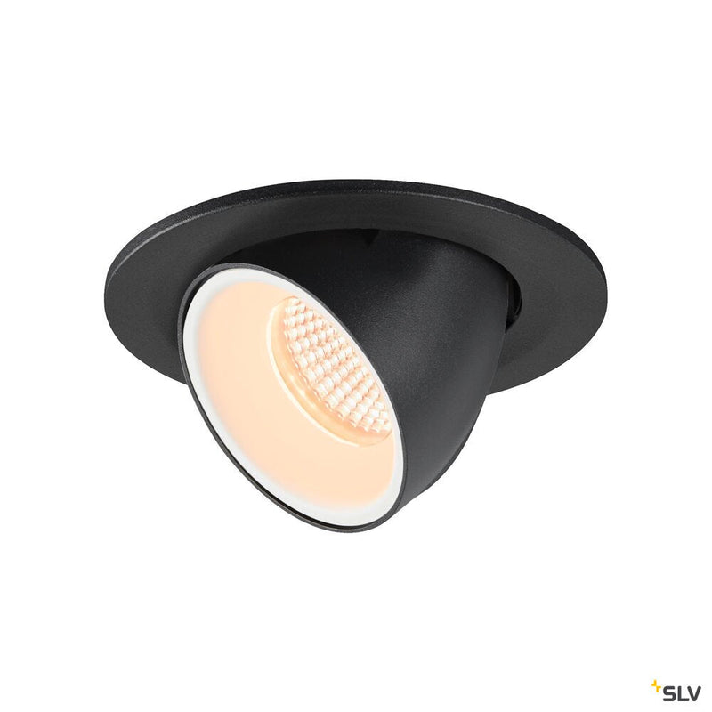 NUMINOS GIMBLE S, black / white recessed ceiling light, 2700K 55°
