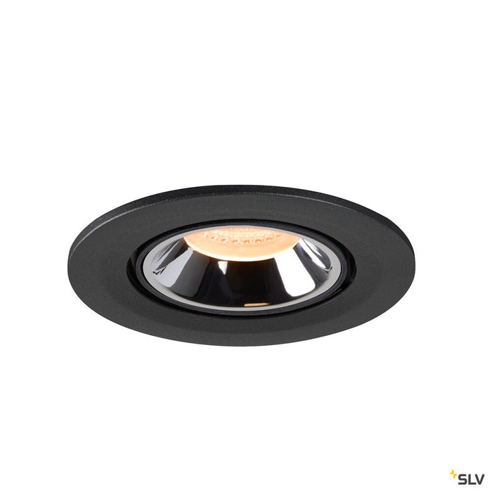 NUMINOS GIMBLE S, black / chrome recessed ceiling light, 2700K 55°