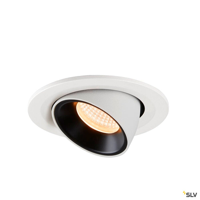 NUMINOS GIMBLE S, white / black recessed ceiling light, 2700K 20°