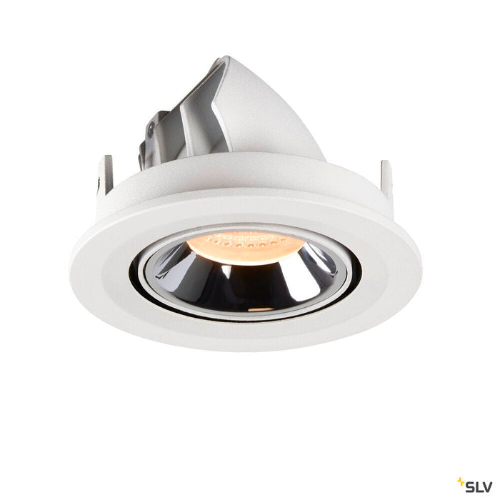 NUMINOS GIMBLE S, white / chrome recessed ceiling light, 2700K 20°