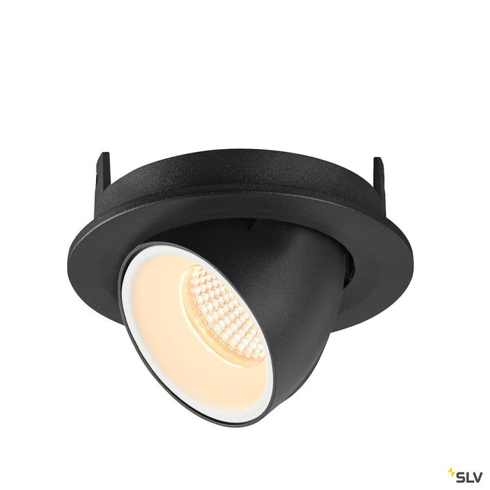 NUMINOS GIMBLE S, black / white recessed ceiling light, 3000K 20°