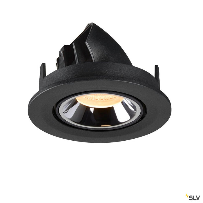 NUMINOS GIMBLE S, black / chrome recessed ceiling light, 3000K 20°