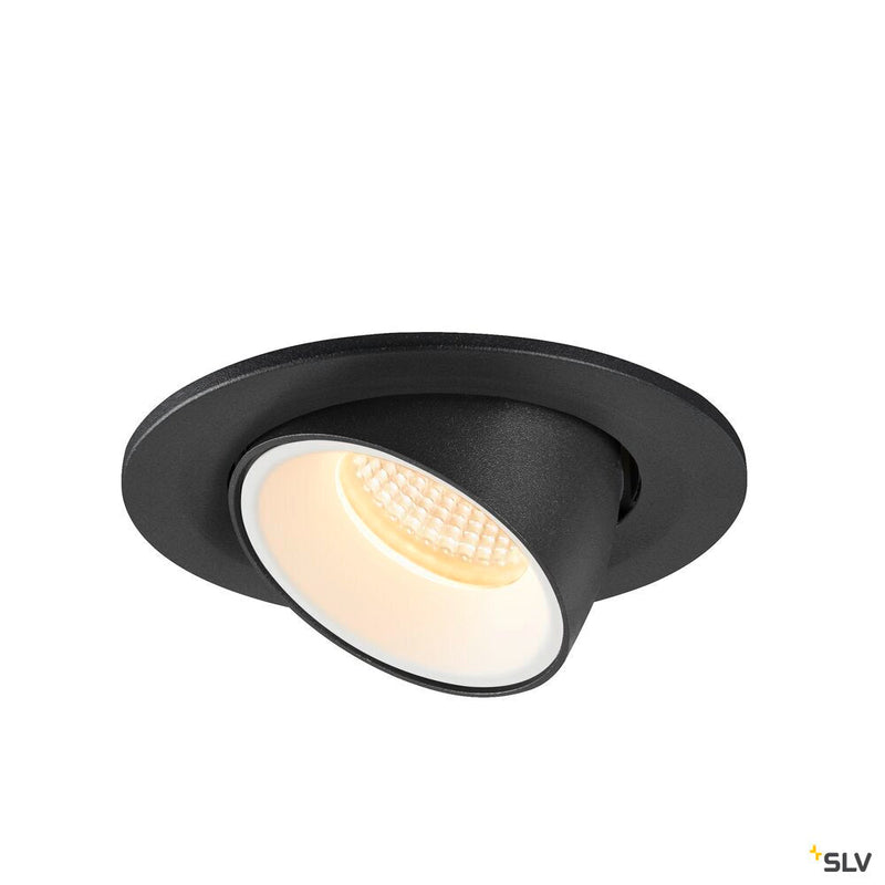 NUMINOS GIMBLE S, black / white recessed ceiling light, 3000K 40°
