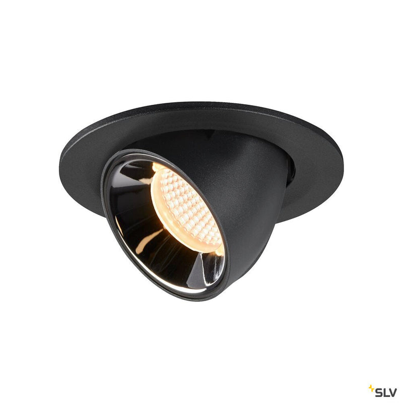 NUMINOS GIMBLE S, black / chrome recessed ceiling light, 3000K 55°