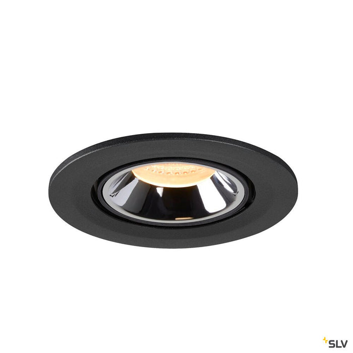 NUMINOS GIMBLE S, black / chrome recessed ceiling light, 3000K 55°