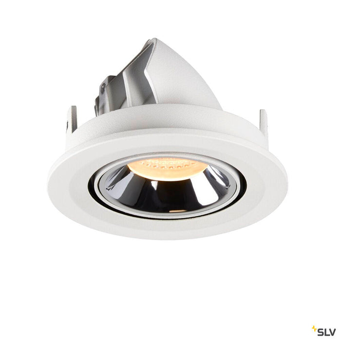 NUMINOS GIMBLE S, white / chrome recessed ceiling light, 3000K 20°