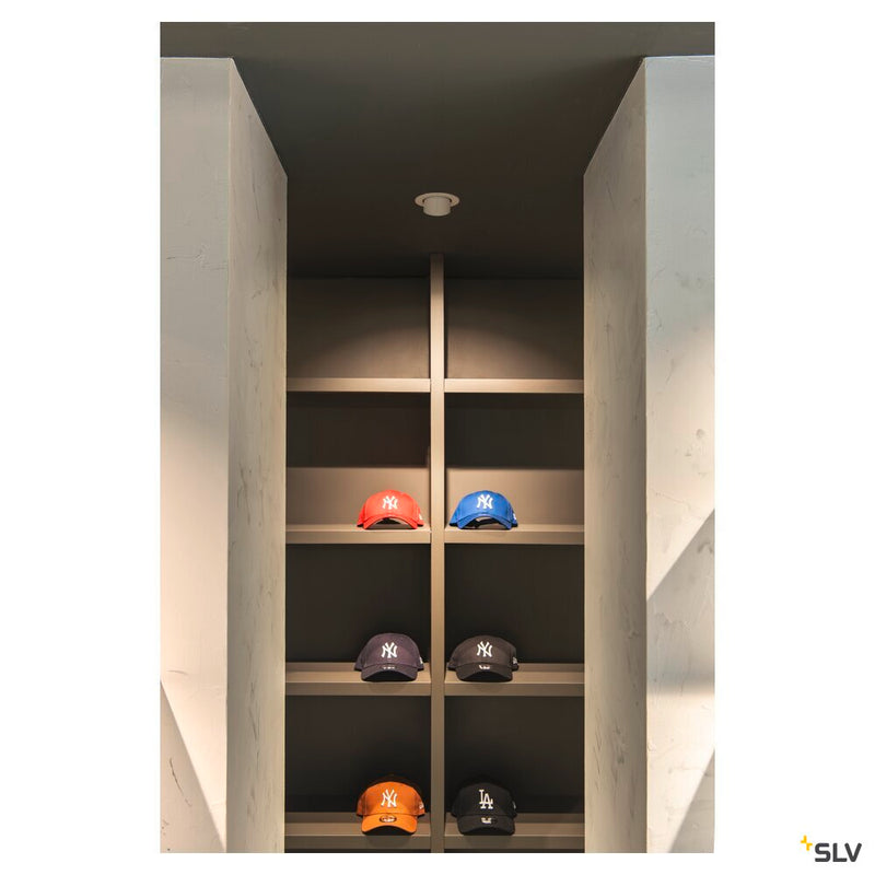 NUMINOS GIMBLE S, white / chrome recessed ceiling light, 3000K 40°