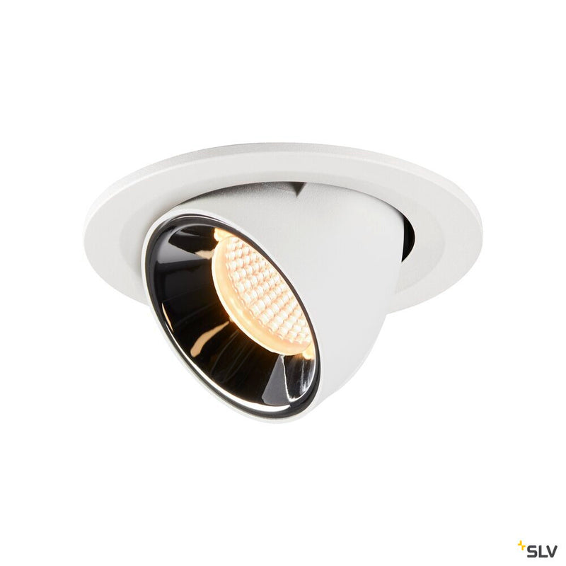 NUMINOS GIMBLE S, white / chrome recessed ceiling light, 3000K 55°