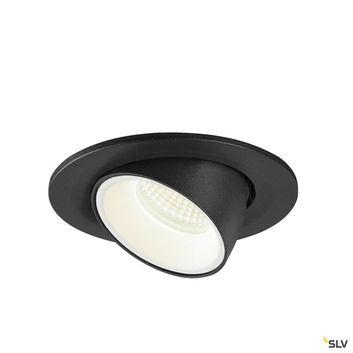 NUMINOS GIMBLE S, black / white recessed ceiling light, 4000K 20°