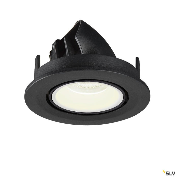 NUMINOS GIMBLE S, black / white recessed ceiling light, 4000K 20°