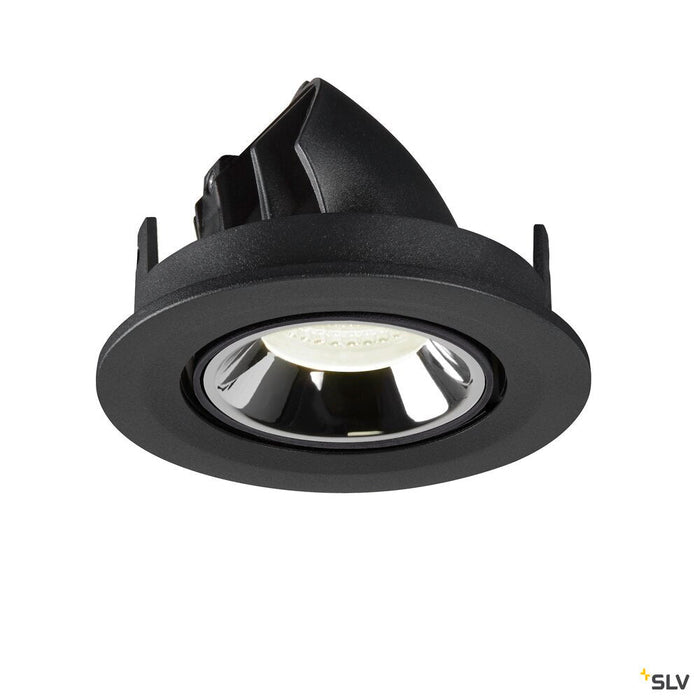 NUMINOS GIMBLE S, black / chrome recessed ceiling light, 4000K 20°