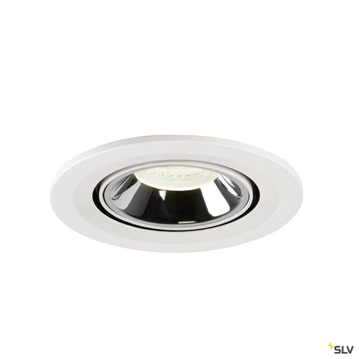 NUMINOS GIMBLE S, white / chrome recessed ceiling light, 4000K 40°