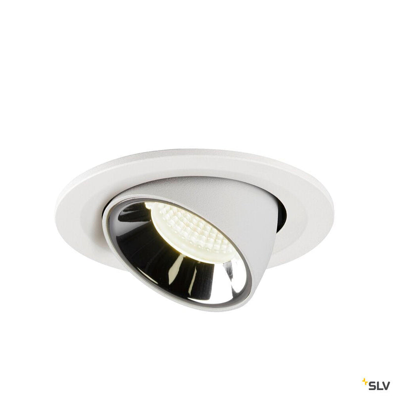 NUMINOS GIMBLE S, white / chrome recessed ceiling light, 4000K 55°