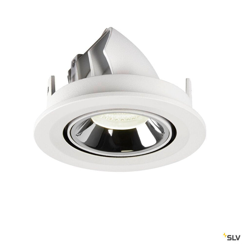 NUMINOS GIMBLE S, white / chrome recessed ceiling light, 4000K 55°