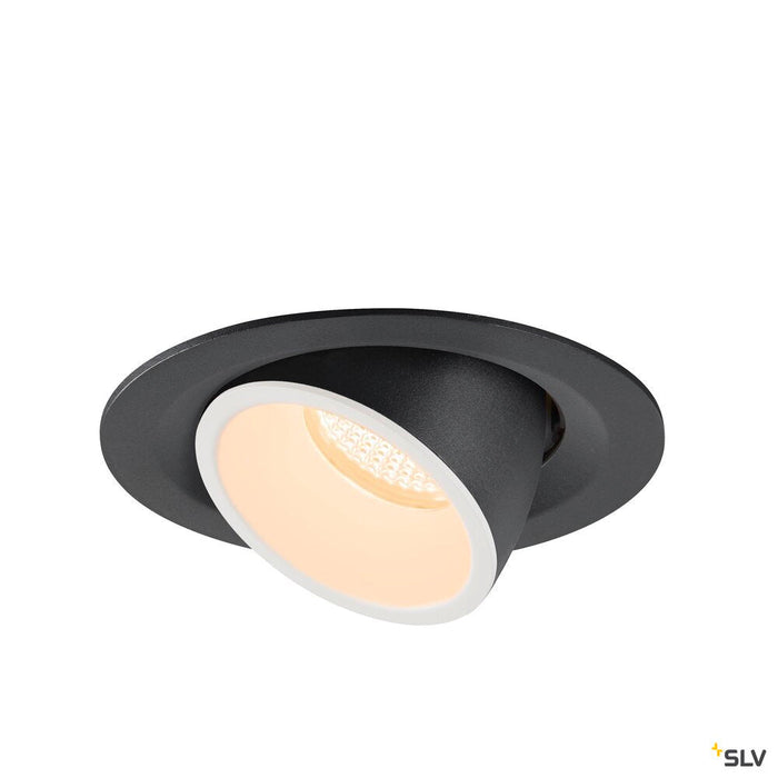 NUMINOS GIMBLE M, white / black recessed ceiling light, 2700K 20°