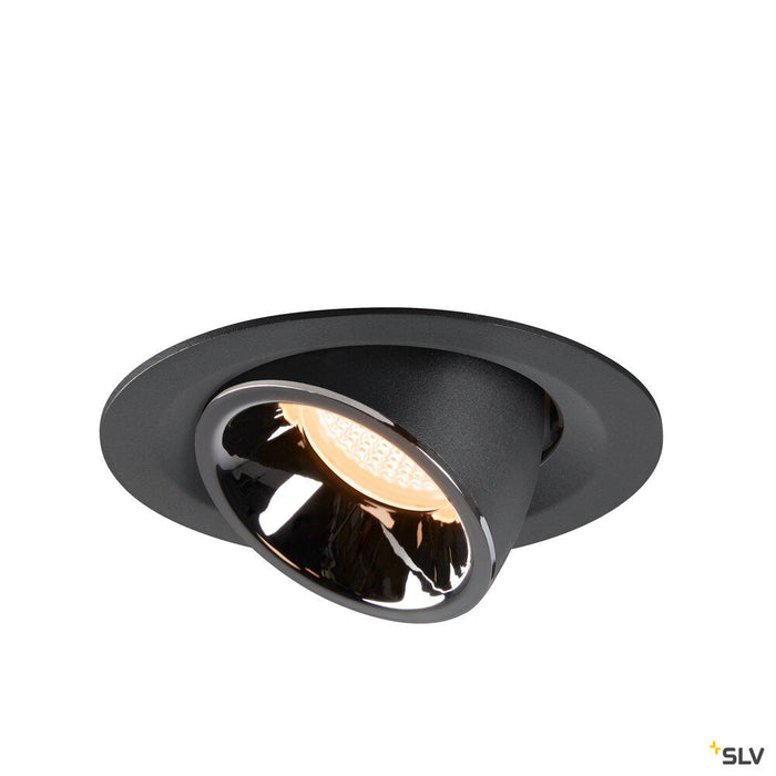 NUMINOS GIMBLE M, black / chrome recessed ceiling light, 2700K 20°