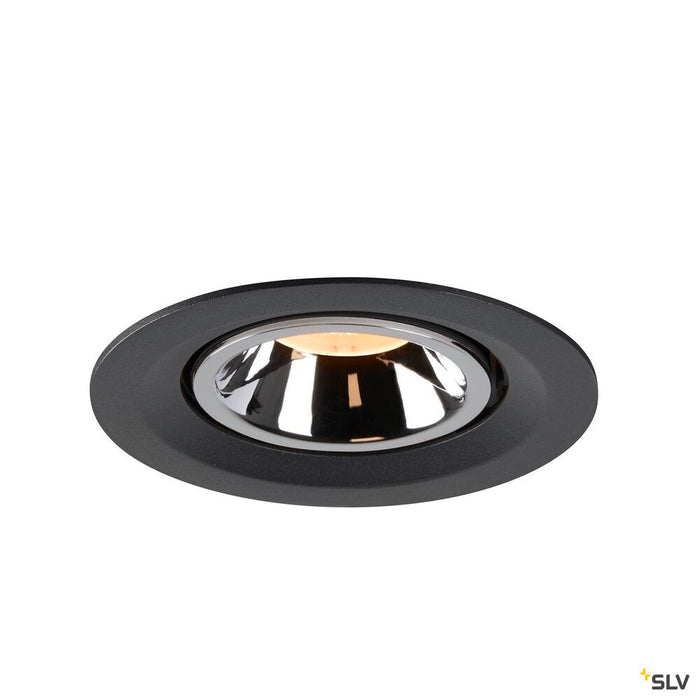 NUMINOS GIMBLE M, black / chrome recessed ceiling light, 2700K 20°