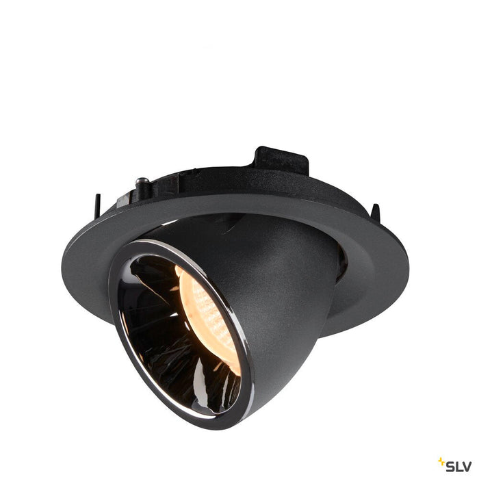 NUMINOS GIMBLE M, black / chrome recessed ceiling light, 2700K 20°