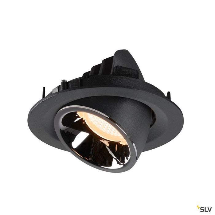 NUMINOS GIMBLE M, black / chrome recessed ceiling light, 2700K 20°