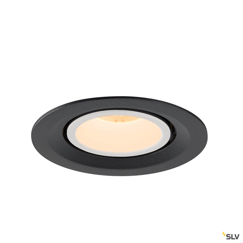 NUMINOS GIMBLE M, black / white recessed ceiling light, 2700K 40°