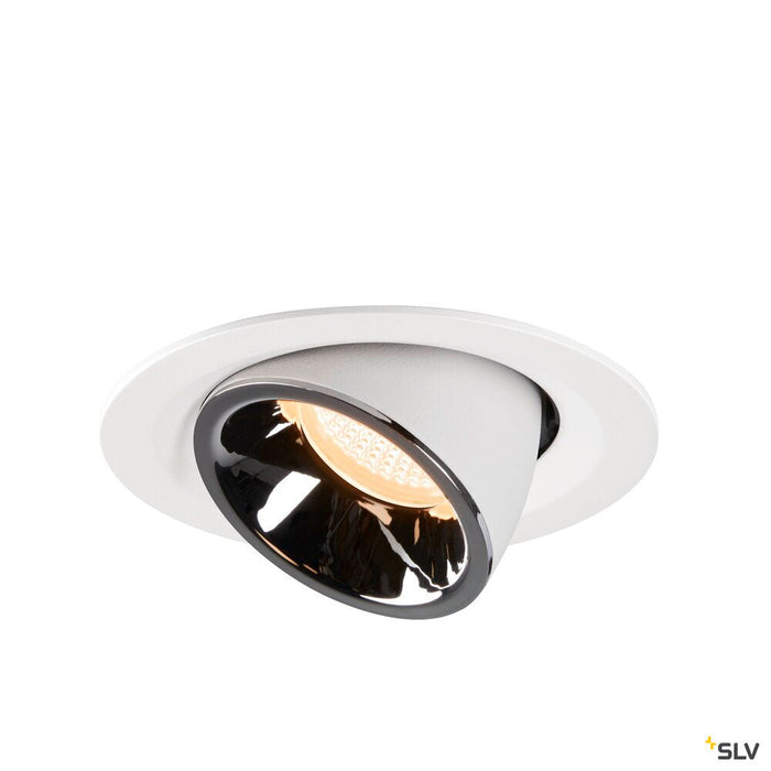 NUMINOS GIMBLE M, white / chrome recessed ceiling light, 2700K 20°