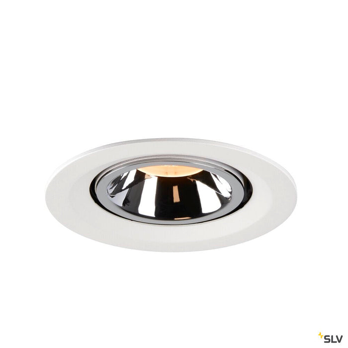 NUMINOS GIMBLE M, white / chrome recessed ceiling light, 2700K 20°