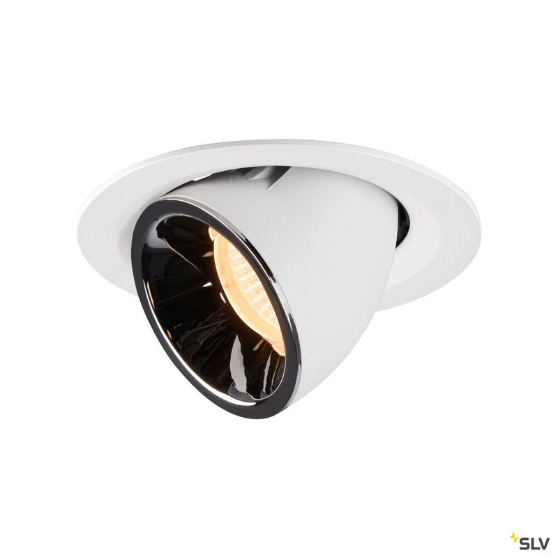NUMINOS GIMBLE M, white / chrome recessed ceiling light, 2700K 40°