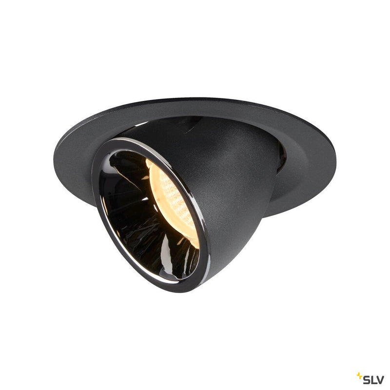 NUMINOS GIMBLE M, black / chrome recessed ceiling light, 3000K 20°