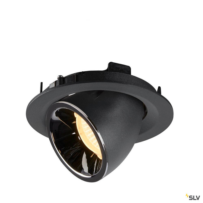 NUMINOS GIMBLE M, black / chrome recessed ceiling light, 3000K 20°