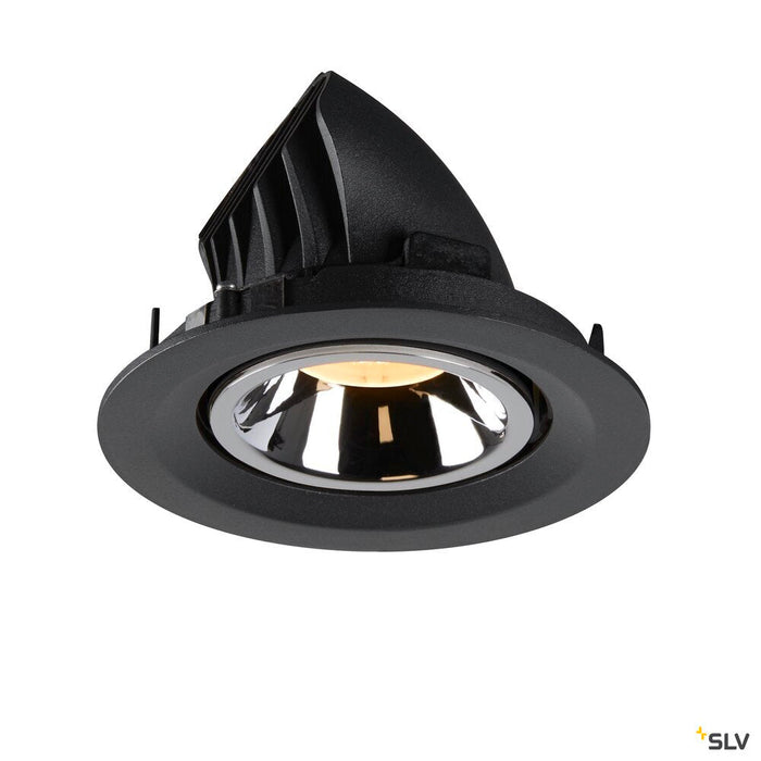 NUMINOS GIMBLE M, black / chrome recessed ceiling light, 3000K 20°