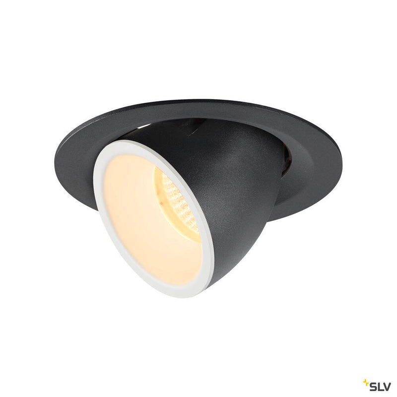 NUMINOS GIMBLE M, black / white recessed ceiling light, 3000K 40°