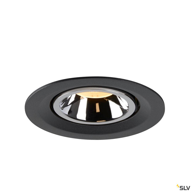 NUMINOS GIMBLE M, black / chrome recessed ceiling light, 3000K 55°