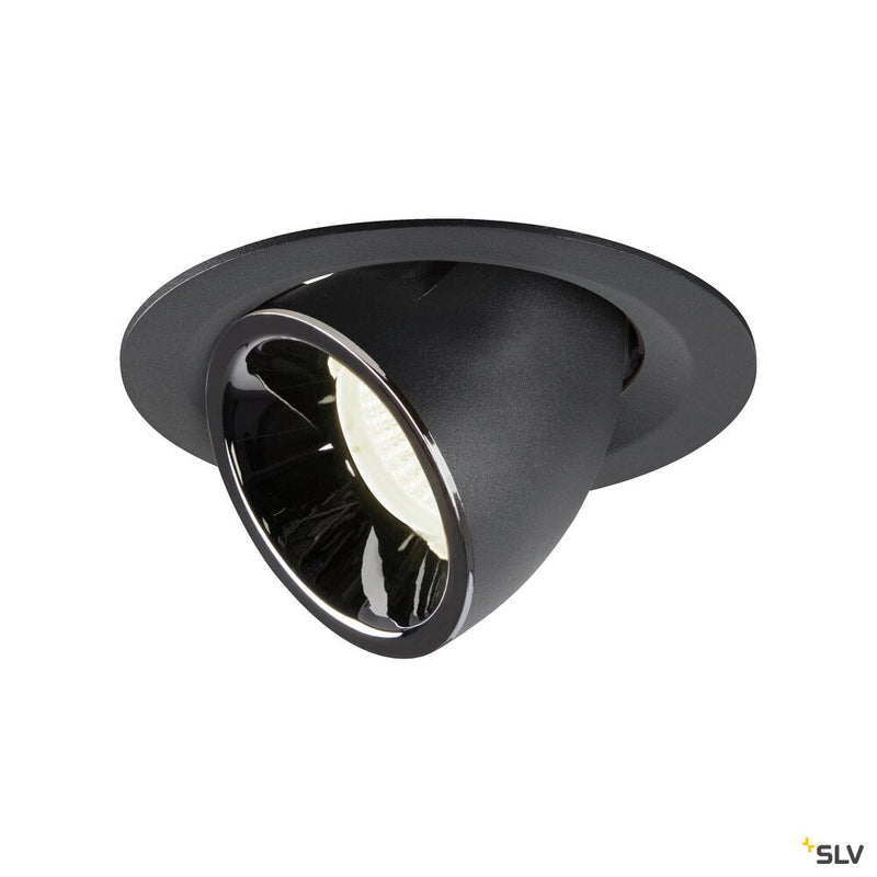 NUMINOS GIMBLE M, black / chrome recessed ceiling light, 4000K 20°